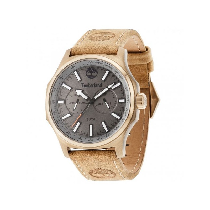 Relógio Timberland Shermand Para Homem Em Dourado/Cinza Couro