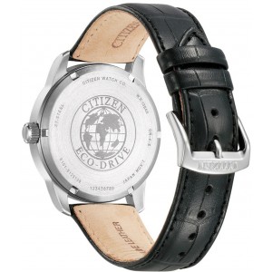 Relógio Citizen Eco-Drive Para Homem Em Branco/Couro de lado