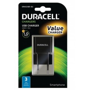 CARREGADOR USB-A 1A COR PRETA DURACELL